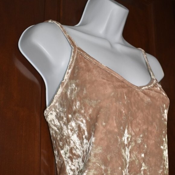 Kimchi Blue Velvet Tank Top in Tan and Cream - Picture 6 of 12